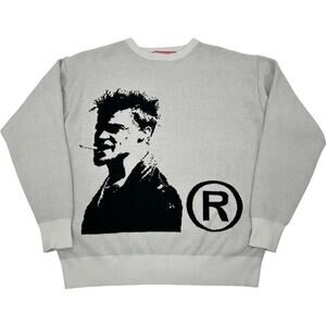 Vintage y2k 2003 Men's Joy Divizn Fight Club Knit Brad Pitt Crewneck Sweater